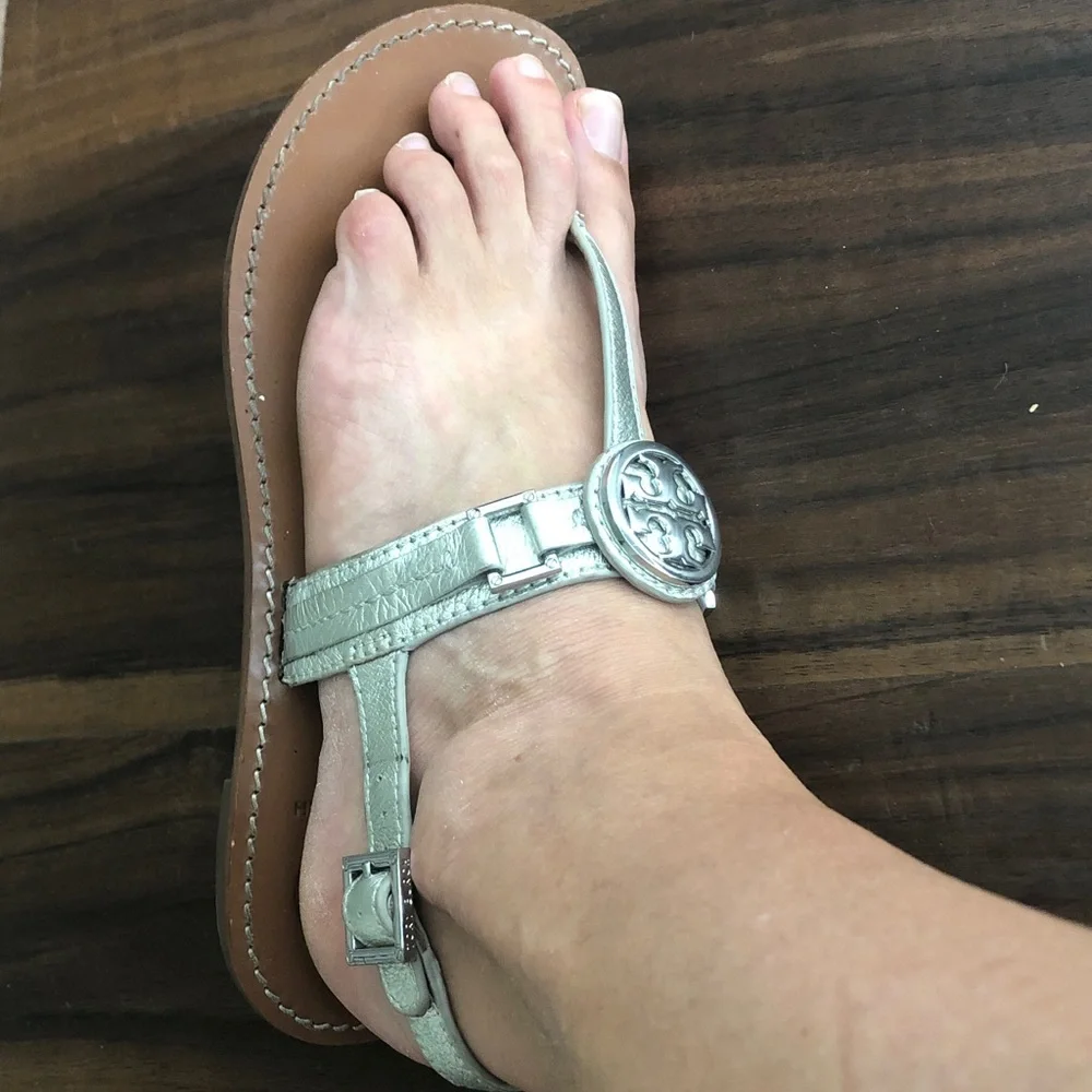 Tory Burch Cassia Pewter Sandals